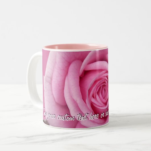 Rosa Rosen-Tassen-Kaffeetasse-personalisierter Zweifarbige Tasse (Vorderseite Links)