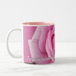 Rosa Rosen-Tassen-Kaffeetasse-personalisierter Zweifarbige Tasse