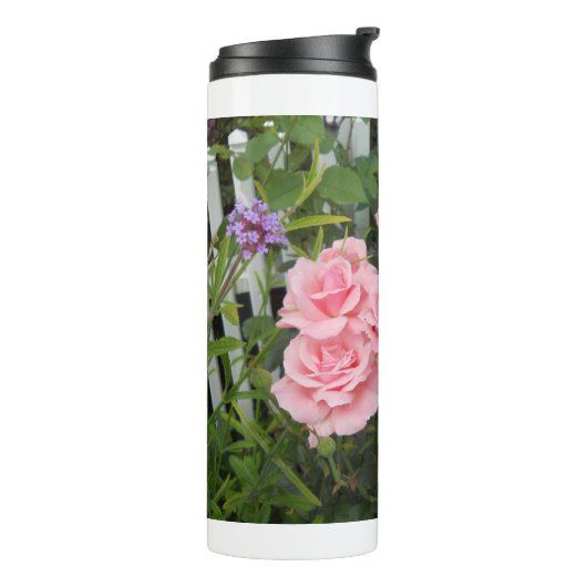 Rosa Rosen Thermosbecher (Nach links gedreht)