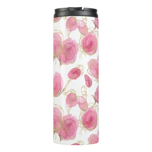 Rosa Rosen Thermosbecher (Rückseite)