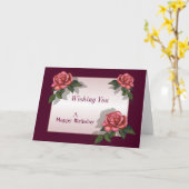 Rosa Rosen: Tiefrosa Grenze: Geburtstag oder Karte (Gelbe Blume)