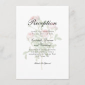 Rosa Rosen Traditionelle Hochzeitsempfehlung Begleitkarte (Vorderseite)