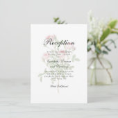 Rosa Rosen Traditionelle Hochzeitsempfehlung Begleitkarte (Stehend Vorderseite)