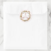 Rosa Rosen | Trockene Gräser Flora Girl Taufe Runder Aufkleber (Tasche)