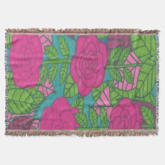 Rosa Rosen Tropenschrift Decke (Vorderseite)