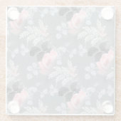 Rosa Rosen über grauem Hintergrund Glasuntersetzer (Rückseite)