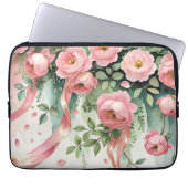Rosa Rosen und Bänder Laptopschutzhülle (Vorderseite)