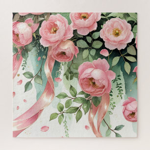 Rosa Rosen und Bänder Puzzle