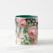 Rosa Rosen und Bänder Tasse (Zentrum)