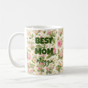 Rosa Rosen und Bienen Beste Mama Kaffeetasse