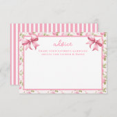 Rosa Rosen und Bows - Coquette-Ratgeber Karten (Vorne/Hinten)