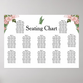 Rosa Rosen und Ferne Hochzeitssitze Poster