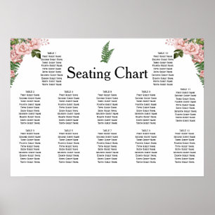 Rosa Rosen und Ferne Hochzeitssitze Poster