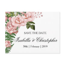 Rosa Rosen und Ferns Wedding Save the Date
