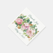 Rosa Rosen und Folipapier Napkin Serviette (Ecke)