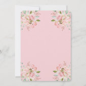 Rosa Rosen und Foto-Taufe des Rosen-Goldskript-| Dankeskarte (Rückseite)