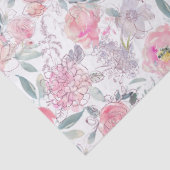 Rosa Rosen und gemischtes Blumenmuster Seidenpapier (Detail)