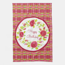 Rosa Rosen und Gemustert