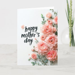 Rosa Rosen und glückliche Mütter Tageskarte Feiertagskarte