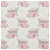 Rosa Rosen und goldene Blume Stoff (Muster)
