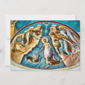 Rosa Rosen und Goldrahmen orthodoxe Taufe Einladung (Rückseite)