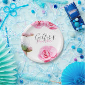 Rosa Rosen und handgehaltene Golfball Papierplatte Pappteller (Party)