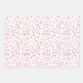 Rosa Rosen und Hearts - Papierblatt-Set Geschenkpapier Set (Vorderseite 3)