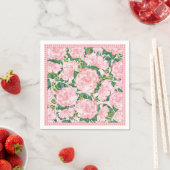 Rosa Rosen und Monstera Sommer Serviette (Beispiel)