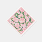 Rosa Rosen und Monstera Sommer Serviette (Ecke)