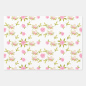 Rosa Rosen und Niedliche Babyvögel Geschenkpapier Set (Vorderseite 3)