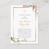 Rosa Rosen und orthodoxe Buds Hochzeitskarte Platzkarte (Rückseite)