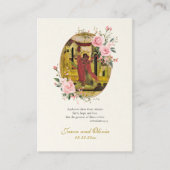 Rosa Rosen und orthodoxe Buds Hochzeitskarte Platzkarte (Vorderseite)