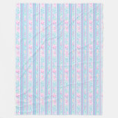 Rosa Rosen und passende Streifen Fleece Blanket (Vorderseite)