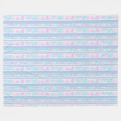 Rosa Rosen und passende Streifen Fleece Blanket (Vorderseite (Horizontal))