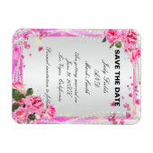 Rosa Rosen und Perlen speichern das Datumsfenster Magnet (Horizontal)