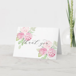 Rosa Rosen und Pfennigfuchsen Danke, Card Dankeskarte