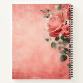 Rosa Rosen und rosa Hintergrund Notizblock (Rückseite)