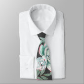 Rosa Rosen und saftiges Kaktus-Muster auf Krawatte (Gebunden)