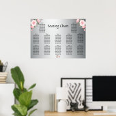 Rosa Rosen und silberne Hochzeitssitze Poster (Heimbüro)
