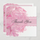 Rosa Rosen und Spitze danken Ihnen zu kardieren Dankeskarte (Vorne/Hinten)