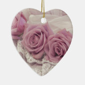 Rosa Rosen und stilechte Stilmöbel Keramikornament (Rechts)