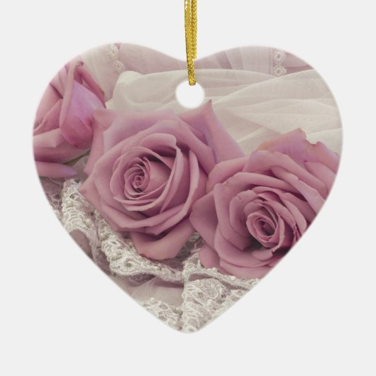 Rosa Rosen und stilechte Stilmöbel Keramikornament (Vorne)