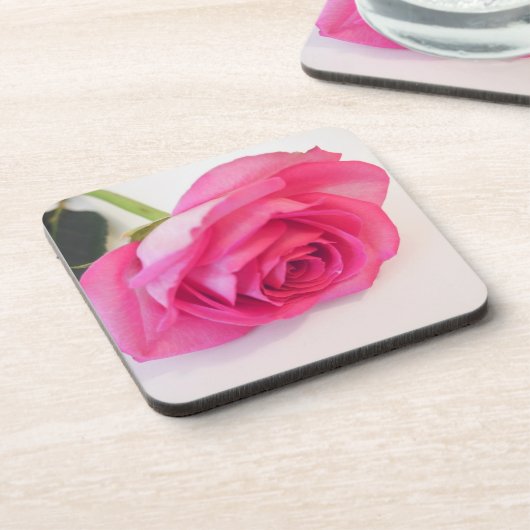 Rosa Rosen-Untersetzer Untersetzer (Linke Seite)
