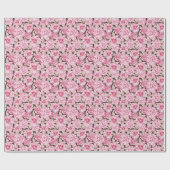 Rosa Rosen Valentinstag Geschenkpapier (Flach)