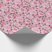 Rosa Rosen Valentinstag Geschenkpapier (Ecke)
