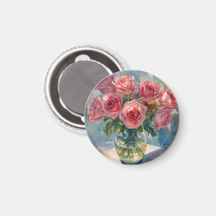 Rosa Rosen Vase Magnet