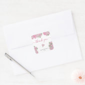 Rosa Rosen - vielen Dank Brautparty Quadratischer Aufkleber (Umschlag)