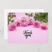 Rosa Rosen Vielen Dank für die Karte auf rosa Hint (Vorne/Hinten)