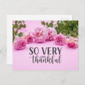 Rosa Rosen Vielen Dank für die Karte auf rosa Hint (Vorne/Hinten)