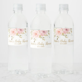 Rosa Rosen Vintag BläsernBaby Dusche Wasserflaschenetikett